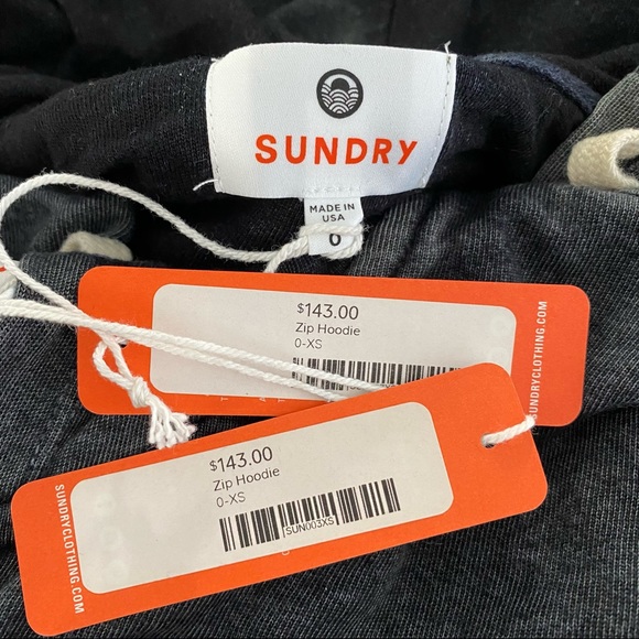 Sundry Vintage Black Zip Hoodie - Picture 7 of 16